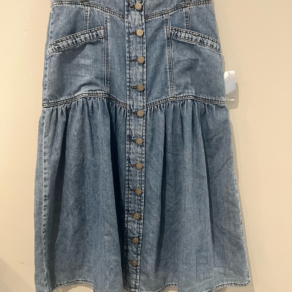 Habitual Blue Denim Midi Skirt